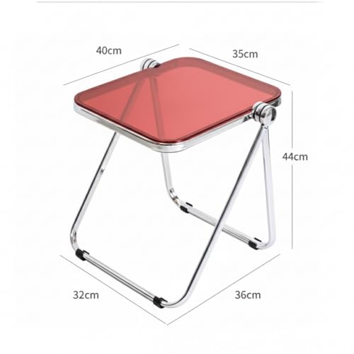 Image of The Artment Red GlacierTray Foldable Transparent Acrylic End Table, Multi-Purpose Side Table, Serving Tray & Magazine Rack, Space-Saving for Modern Living Spaces | Use for Home & Office