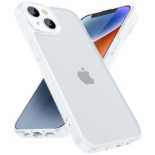 HGH Matt Hülle für iPhone 14 Kameraschutz, Stoßfest Militärstandard FallSchutz Handyhülle für iPhone 14, Durchscheinende...
