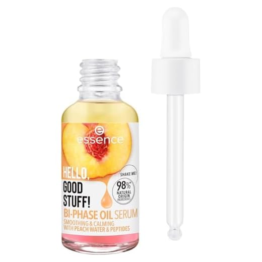 essence HELLO, GOOD STUFF! BI-PHASE OIL SERUM, Face Serum, Transparent, Moisturising, Smoothing, Vegan, Paraben-Free, No Microplastic Particles, Nanoparticles Free, Pack of 1 (30 ml)