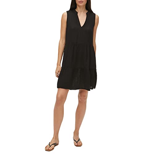 Michael Stars Womens Daisy Gauze Dress Us Medium, Black, Sleeveless Cotton #TOP12