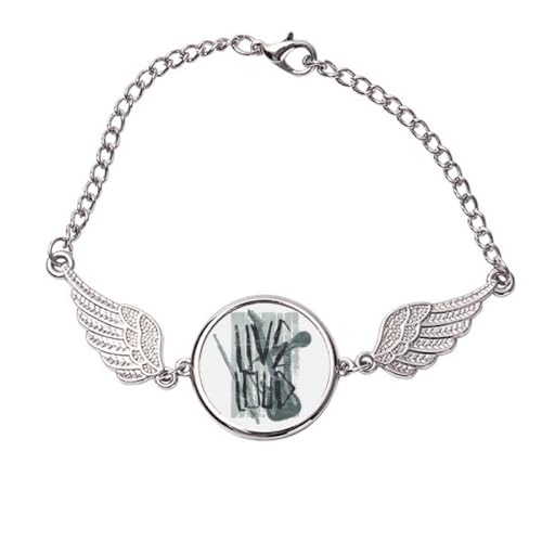 Bracelet gris jazz motif ailes d'ange métal taille M bijou femme tendance