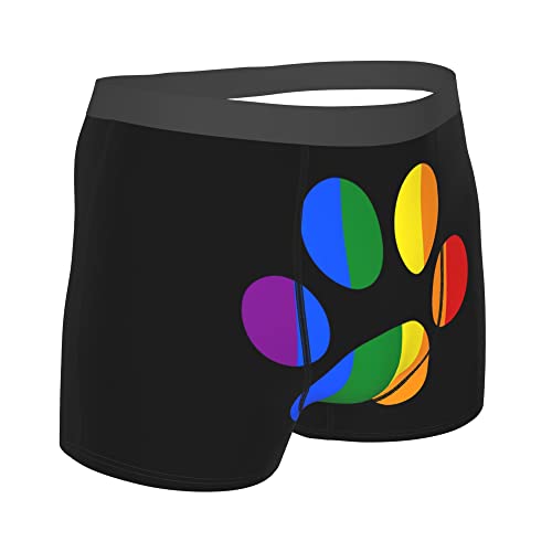 LGBT paw pride Mens Boxer Briefs Underwear Breathable Stretch Boxer Trunk with Pouch for Men, Youth3