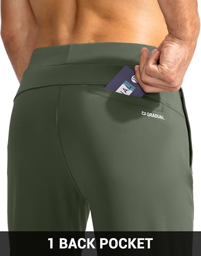 Image of G Gradual Men's Golf Joggers Pants with Zipper Pockets Stretch Sweatpants Slim Fit Track Pants Joggers for Men Work Running