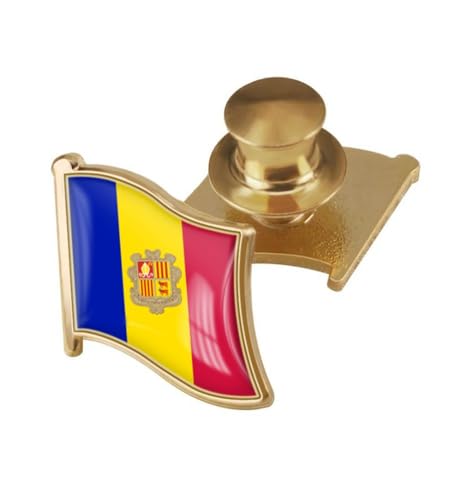 Image of vmcoatdu Country Flag Backs Locking Pin Keepers Locking Clasp Pin Badge International Travel Brooch Metal Alloy Souvenir Pin 0.75x0.7 Inch Small Pin