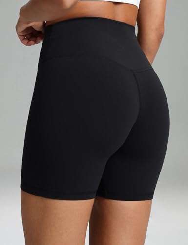 Colorfulkoala Dreamlux No Front Seam High Waist Biker Shorts for Women 6" Inseam Workout Yoga Shorts3