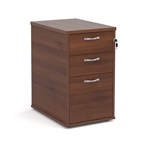 DAMS 600 mm Desk High 3 Drawer Pedestal-Walnut, Wood, Walnut