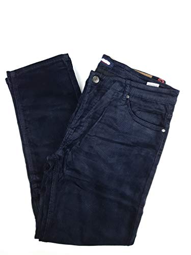 Pantalone Uomo Velluto Jeans Termico Imbottito Pile Invernale Vita Alta Foderato Elasticizzato 46 48 50 52 54 56 58 60 (Blu, 48, numeric_48)