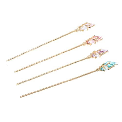 BAZEITFLOW 4個 古風レトロ風ヘアピン アロイ製髪箸 髪固定しやすい 耐色褪せ 演出用パーティー向け 和装髪飾り