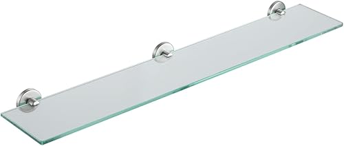 Miniatura 21 de JQK Estante de baño de vidrio dorado, almacenamiento de ducha de vidrio templado 14 por 5 pulgadas, acero inoxidable 304 dorado cepillado para