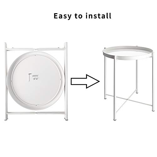 Eknitey END TABLE 001 Table,Folding Metal Side Table Waterproof Small Coffee Table Sofa Side Table With Removable Tray thumb #6