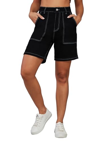 Image of Dolce Crudo Above Knee Denim Shorts for Women