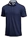 Cotrasen Men's Polo Shirts Short Sleeve Cotton Pique 3 Buttons Classic Fit Casual Golf T-Shirt Breathable Moisture Wicking Performance Lightweight Shirts Navy XL