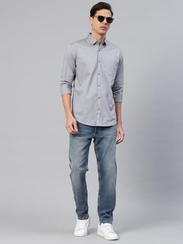 Image of Majestic Man Men's Cotton Slim Fit Solid Casual Shirt