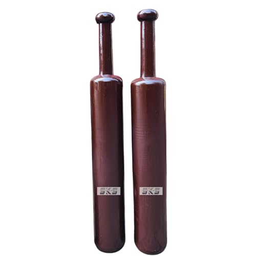 Image of SKS Brown Pair Wooden Indian Mugdar, Clubs, Meel, Clubbell, Karla Kattai, Mugdar, Original Manufactured from Super King Sports (Pair) (2, Kilograms)