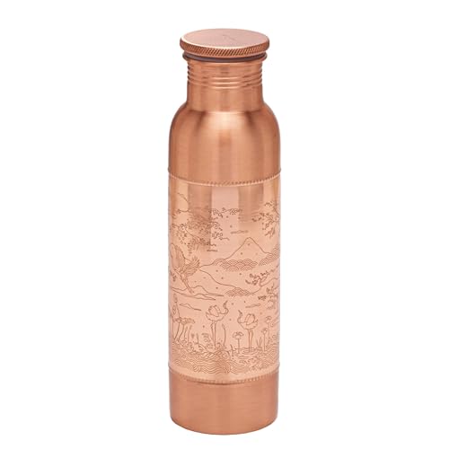 Bouteille en cuivre pour eau potable gourde ayurvédique 900 ml - 2