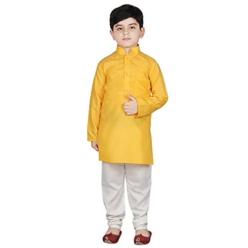 Image of SG YUVRAJ Raw Silk Kurta Set for Boys