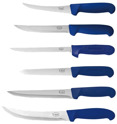 Dr. Richter 6-teiliges Metzgermesser Set Profi | Ausbeinmesser | Blockmesser | Filetiermesser