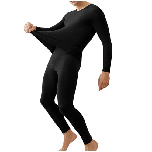 Thermal Underwear for Men Long Johns Sets Fleece Lined Pajamas Sets Warm Soft Base Layer Tops and Bottoms Loungewear, Ropa Térmica Hombre Frío Extremo, Mens Long Underwear