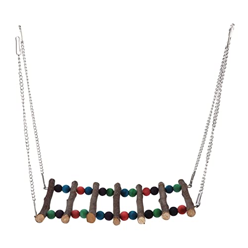 Miã de Miçangas Coloridas Poad de Madeira Suspensão Suspensão Ponte de Pet Toy para Descansar e Brin