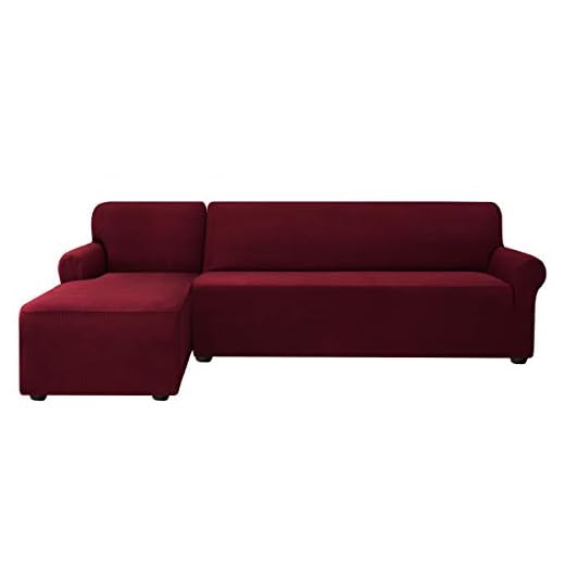 subrtex Funda Sofa Chaise Longue Brazo Izquierdo Elastica Protector para Sofa Chaise Longue Antimanchas Ajustable (Rojo)