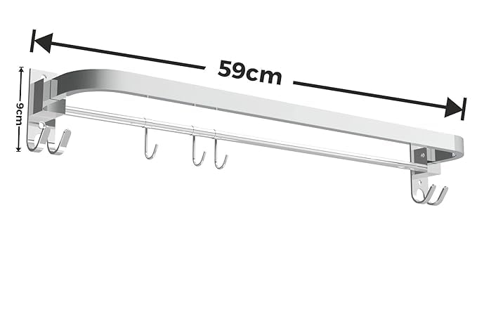 Image of SUNDRY 24 inch INCHES Star Towel Rod. Glossy Finish with LN Fitting for Premium Look. High Value Product Towel Rod for Bathroom Fittings, Silver