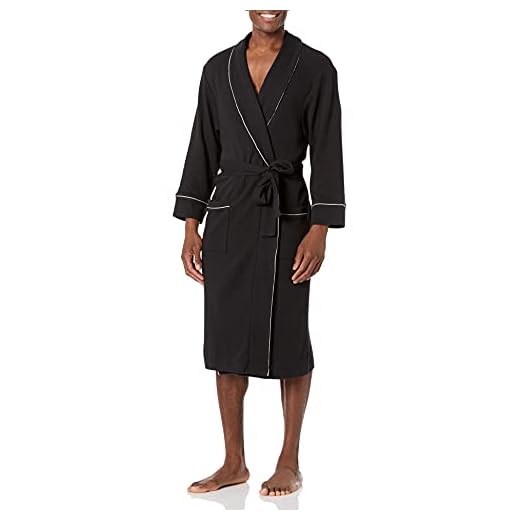 Amazon Essentials Peignoir gaufré pour hommes, noir, US XL-XXL (EU XXL-3XL)