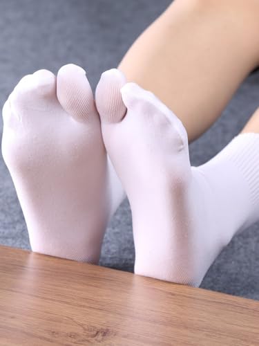 Image of 3 Pair Women Japan Tabi Socks, Split 2 Toe Sandals Thin Breathable Crew Ankle Socks for Athletic Summer Run Spring
