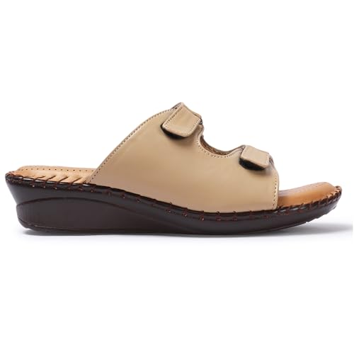 Image of Vendoz Women Doctor Sole Comfortable Beige Sandals