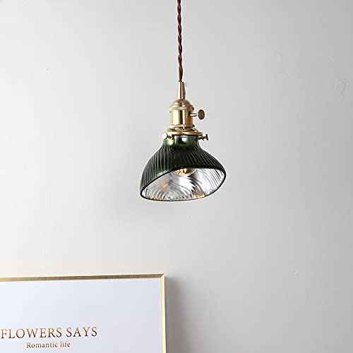 Luminaires de lampes de suspension en verre japonais LED et cuivre