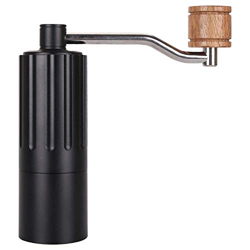 Haushalts-Kaffeemühle, sehr reibungslos, 24 Sekunden, einfaches Mahlen, Upgrade mit doppeltem Kugellager, stabiles Mahlen, manuelles Kaffeepulver, schnelle Kerngeschwindigkeit (schwarz) schwarz Cover