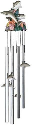 StealStreet SS-G-41535 Round Top Dolphin Hanging Garden Porch Decoration Decor Wind Chime