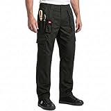 Lee Cooper LCPNT206 Vêtements de travail Hommes Multi Poche Facile D’entretien Heavy Duty Genouillères Poches Sécurité Travail Cargo Pantalon, Noir, 40W/31L
