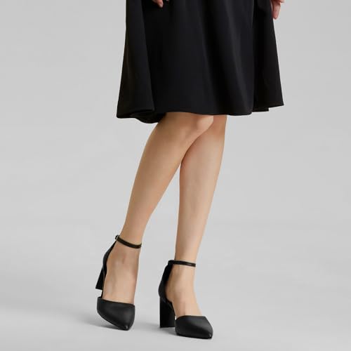 ALICEPUB Women's Detachable Bow Heels Closed Toe 3 Inch Heels Comfortable Work Dress Prom Wedding Pumps4