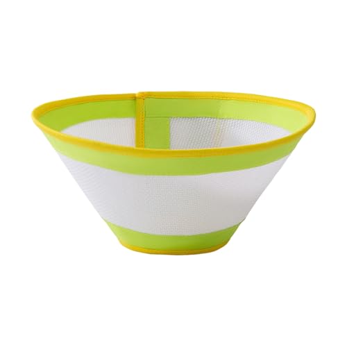 leasote Adjustable Dog Cone Recovery Ring Prevent Licking Pet Collar Soft After Surgery Care Breathable for Skin Green & Yellow L