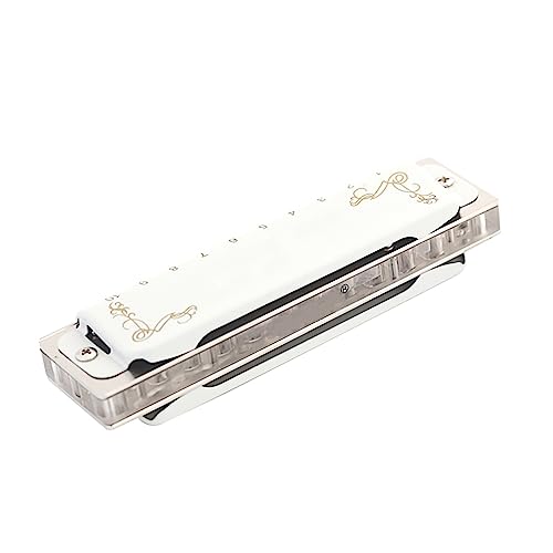 PacuM Harmonica par Instrument Key 10 Trous 20 Tons Harmonica Diatonique Peigne Transparent avec Couvercle Blanc Instruments de Musique Professionnels Harmonica - Les Beatles, Paul McCartney, John Lennon, RIngo Starr, George Harrison PacuM Harmonica par Instrument Key 10 Trous 20 Tons Harmonica Diatonique Peigne Transparent avec Couvercle Blanc Instruments de Musique Professionnels Harmonica – Image 5