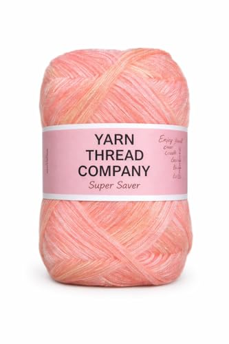 Image of 3 Ply Knitting Wool Yarn, Supersoft Hand Knitting Wool for Craft, Crochet, Amigurumi, Embroidery (Pink Yellow)