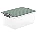 Produktbild Rotho Compact Aufbewahrungsbox 13l mit Deckel, Kunststoff (PP) BPA-frei, türkis/transparent, A4/13l, (39,5 x 27,5 x 18 cm)