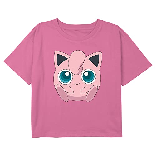 Fifth Sun Pokemon Girls' Jigglypuff Filled Face Boxy Crop Tee