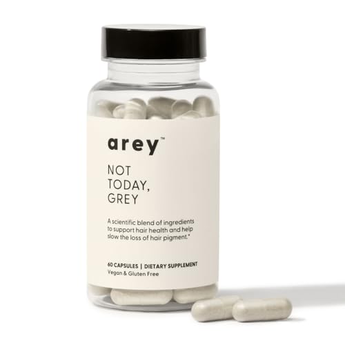 Arey Not Today, Grey Daily Hair Supplement for Women & Men | Slows Grey Hair Growth & Repigment in 3-6 Months | Promotes Healthier, Thicker Hair | Biotin, B +D Vitamins | Vegan & Gluten Free (1 Month)