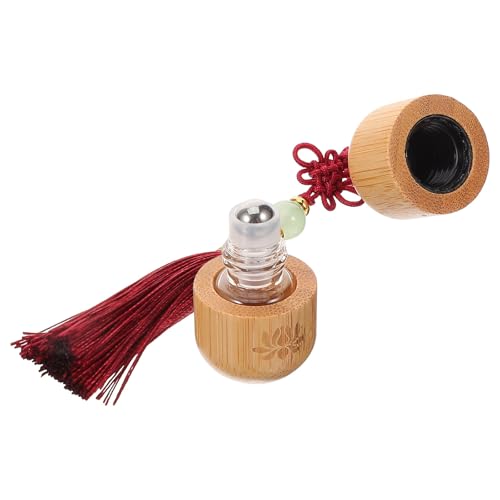 TOYZFRIENDY Botella Roll-on de Bambú 1 Ml Rellenable para Aceites Esenciales y Cosméticos, Aplicador Rodillo, Portátil para Viajes y Uso Personal