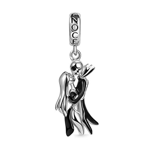 GNOCE Jack & Sally Embrace Love Pendentif Charm en Argent Sterling 925 Dangle Skull Charms Convient à Tout Bracelet Collier Cadeau de Noël pour Femmes Filles