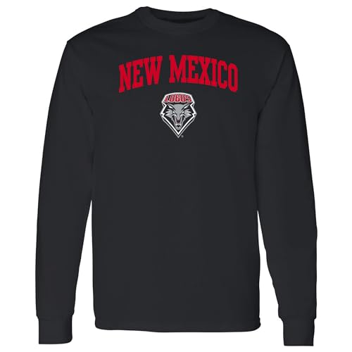 UGP Campus Apparel AL03 - New Mexico Lobos Arch Logo Long Sleeve - Large - Black