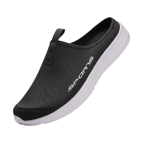 Slip-On Zuecos para mujer y hombre Zapatos ligeros con espalda abierta Zapatos de senderismo zapatillas transpirables Sandalias cerradas, gris, 40 EU