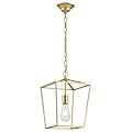 ANJIADENGSHI Lantern Pendant Light Lantern Iron Cage 1 E26 Bulbs Gold Chandelier for Dining Room Kitchen(Bulbs Not Included)