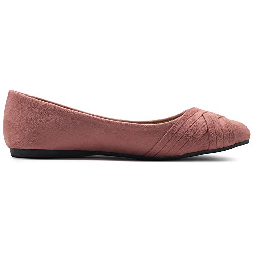 Ollio Women's Ballet Shoes Cute Casual Comfort Flats Zm1987 (6 B(M) Us, Blush) #TOP4