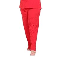 Canidae Women Regular Fit Cotton Blend Plain Comfortable Night Track Pant, Lower, Sports Trouser, Joggers, Lounge Wear and Daily Gym Wear for Ladies, Small to 8XL (8X-LARGE, RED)