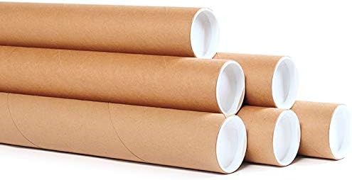 REALPACK® Postal Tube Cardboard with Plastic End Caps - 3'' line-Size: 625mm (5)
