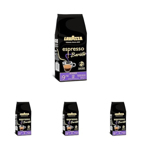 Lavazza, Espresso Barista Intenso, Café en Grano Natural Tostado, Ideal para Máquina de Café Espresso o Superautomática, con Notas Aromáticas de Cacao y Madera, Intensidad 9/10, Tueste Medio, 500 g
