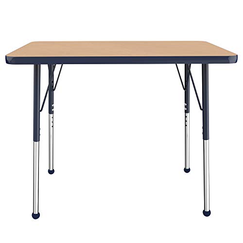FDP 24" x 36" Rectangle Table with Ball Glide Legs - Maple/Navy