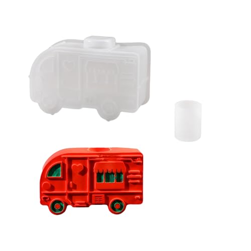 Molde Portátil De Silicona Para Portavelas De Autobús Molde De Silicona Multifuncional Con Forma De Autobús Para Yeso Y Portavelas Para Hacer Detalles Suaves